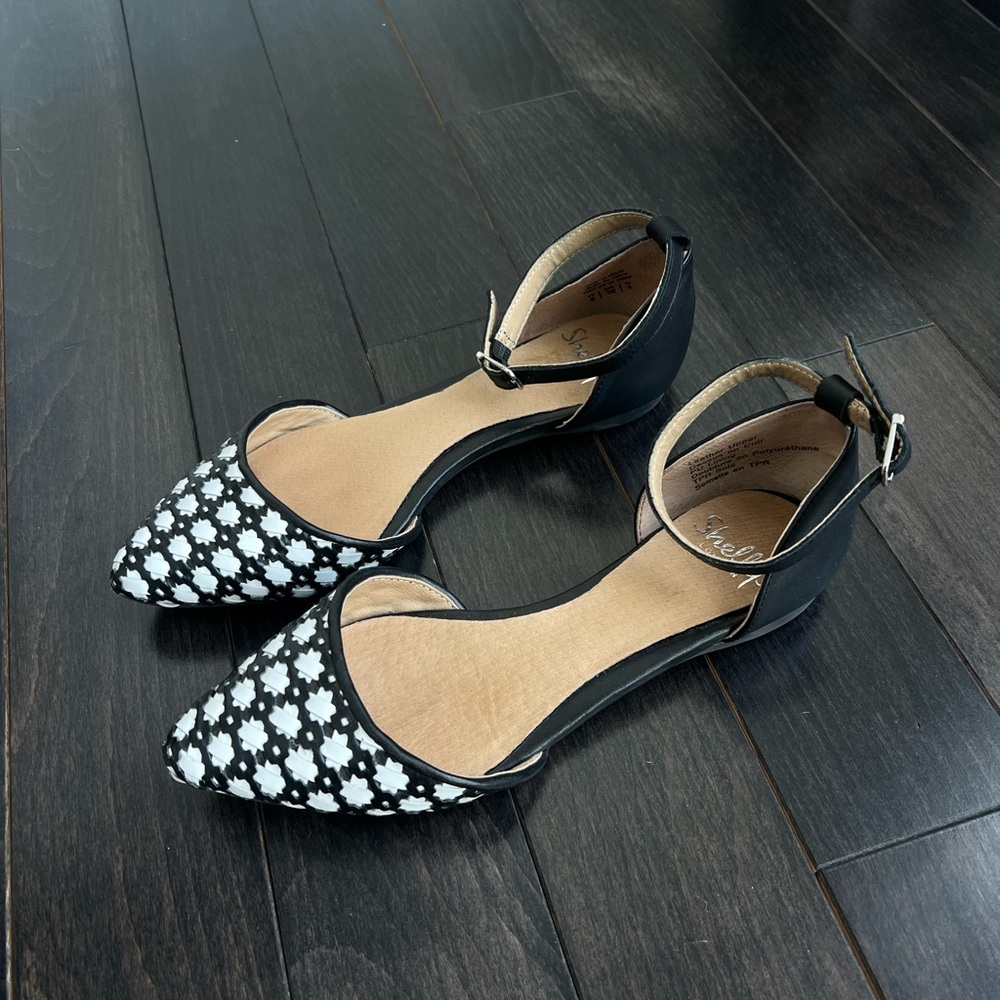 Shellys London Black and White Patterned Flats